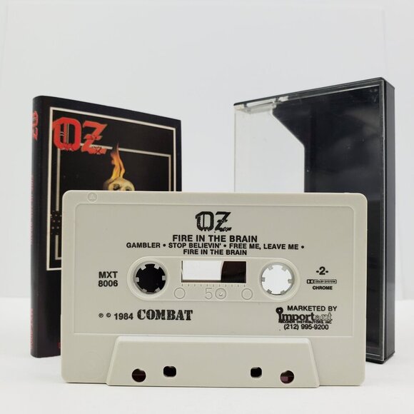 Oz Fire in the Brain Cassette Tape Vintage 1984 Heavy Metal 80s Combat Tested - Picture 4 of 8